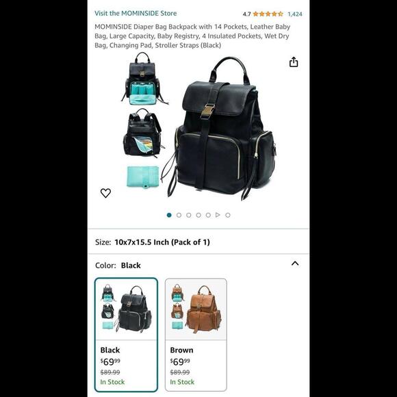 Mominside Leather Diaper Bag - Picture 9 of 9